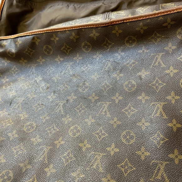 Vintage, Brown Leather Louis Vuitton Monogram Garment bag with canvas strap - Picture 16 of 16